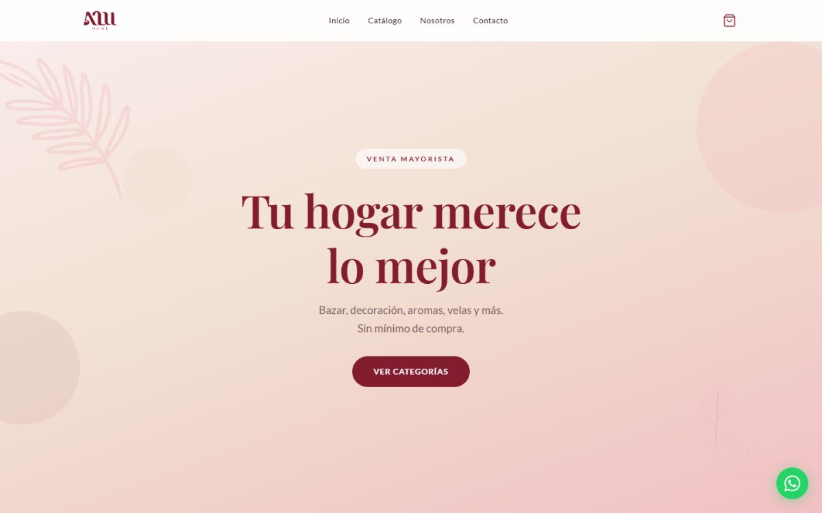 Portada del sitio web de Alu Home