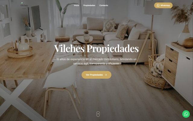 Sitio web de Vilches Propiedades desarrollado por GesArg