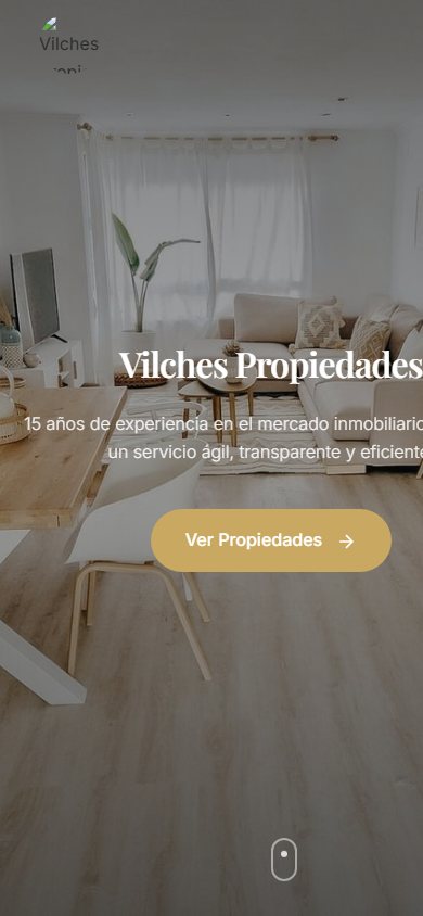 Versión móvil del sitio de Vilches Propiedades