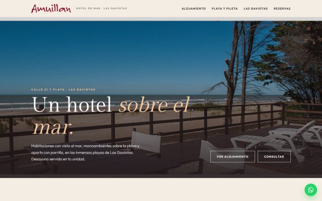 Diseño web de GesArg para Amuillán Hotel de Mar, Hotel en Las Gaviotas