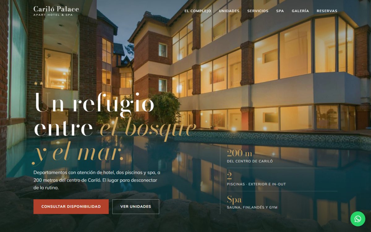 Diseño web de GesArg para un apart hotel de Cariló