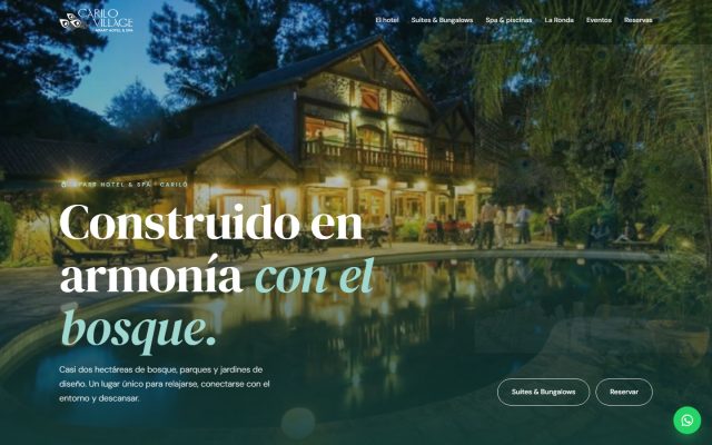Diseño web de GesArg para Cariló Village, Apart en Cariló