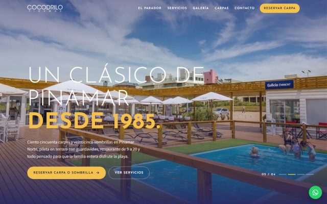 Diseño web de GesArg para Balneario Cocodrilo, Balneario en Pinamar