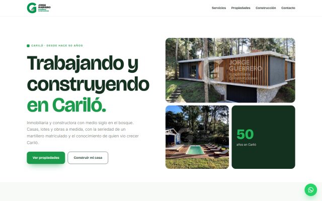 Diseño web de GesArg para Jorge Guerrero, Inmobiliaria y construcción en Cariló