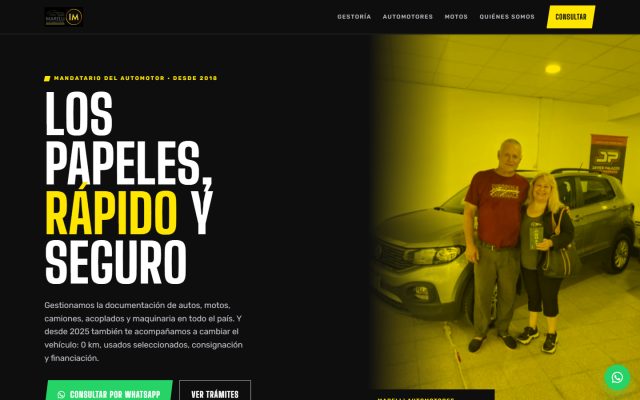 Diseño web de GesArg para Marelli Gestoría, Gestoría del automotor en Pinamar