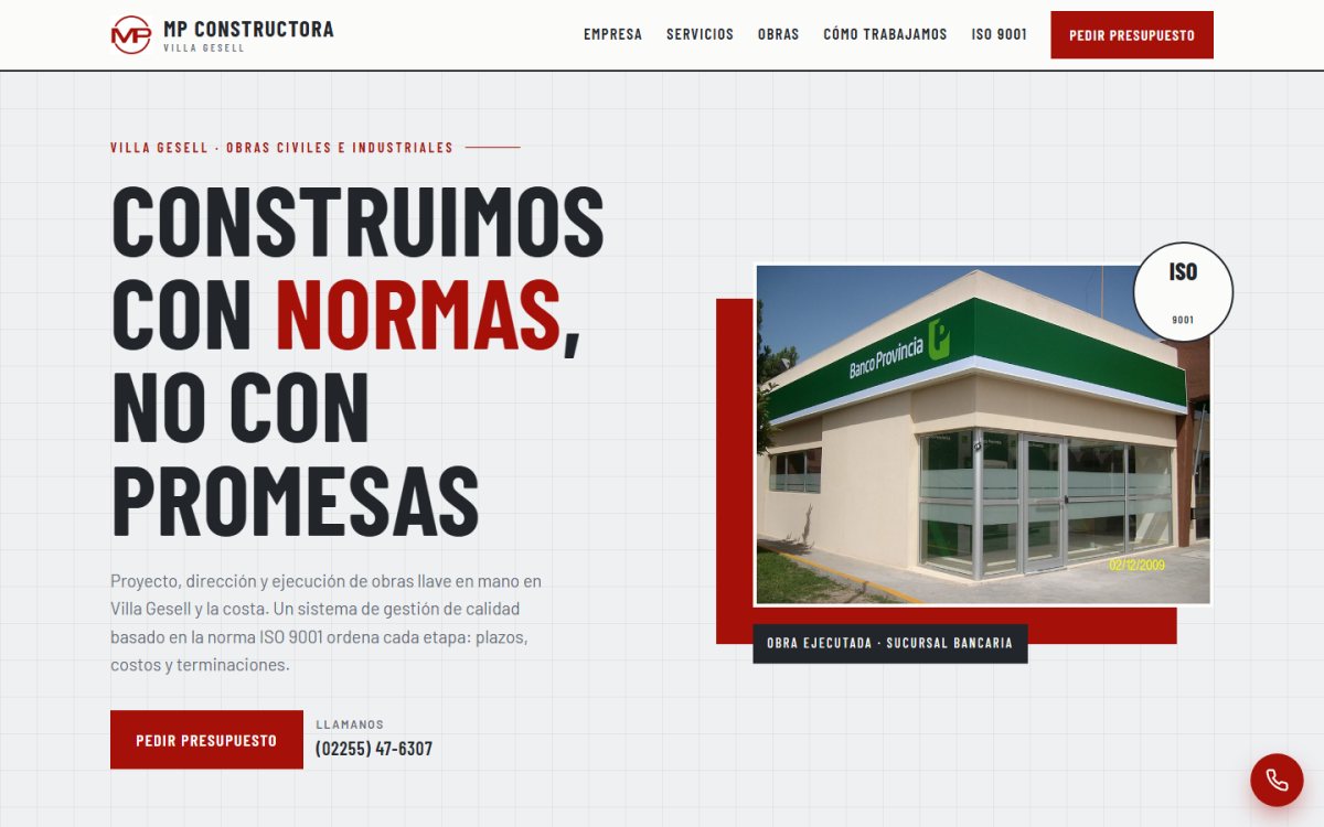 Diseño web de GesArg para una constructora de Villa Gesell