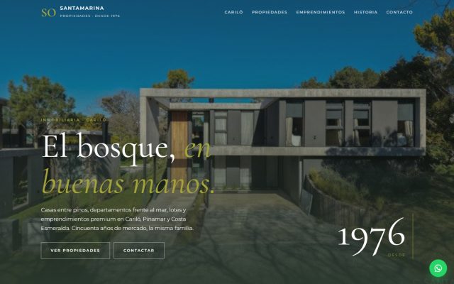 Diseño web de GesArg para Santamarina Propiedades, Inmobiliaria en Cariló
