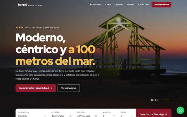 Diseño web de GesArg para Terral, Apart en Mar del Tuyú