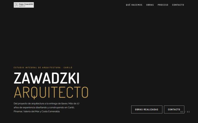 Diseño web de GesArg para Estudio Zawadzki, Arquitectura en Cariló